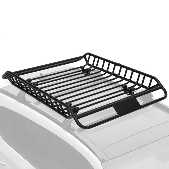Telyswee 50" x 37.5" x 6.3" Rooftop Cargo Basket Universal Roof Rack Basket for SUV, Car, and Truck - Anti-Rust Cargo Carrier with 220 lbs Capacity for Car Top Luggage Storage