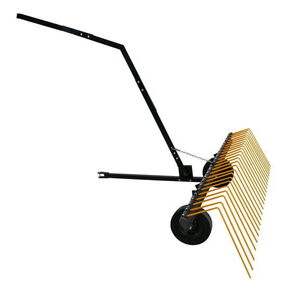 Telyswee 60 Inch ATV Tow Behind Corrosion Resistant Steel Pine Straw Rake