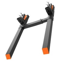 Telyswee 60" Pallet Fork, Light Duty 2000 LBS Clamp on Pallet Forks, Tractor Bucket Forks with Adjustable Stabilizer Bar for Loader Bucket Skid Steer Tractor, 45" x 1.9" Fork Length