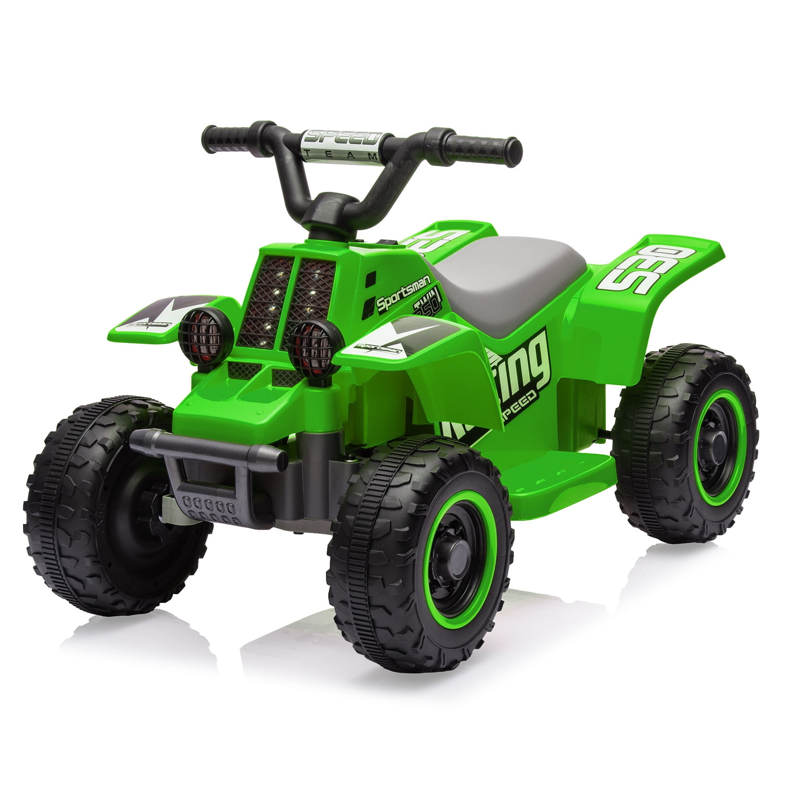 Telyswee 6V Kids Ride On Car, 4-Wheeler Quad ATV Play Car for Kids, 1.76MPH Max Speed, Ride On Toy for Boys & Girls Gift, Rubber Handles, Push-Button Accelerator