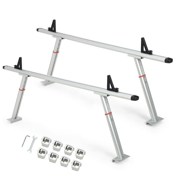 Telyswee Aluminum Truck Ladder Rack 800 lbs Capacity, 17"-29" Adjustable Height, Non-Drilling, Heavy Duty Truck Bed Rack, Pickup Truck Racks for Kayak, Surfboard, Lumber, Ladder