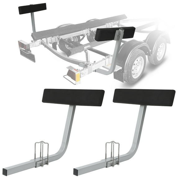 Telyswee Boat Trailer Guide, 2 Foot Bunk Boards Kit, 20" Carpeted Guide On Tilting Side Bunks for High Beam, Box, C-Channel Trailers with Mounting Frames and Hardware