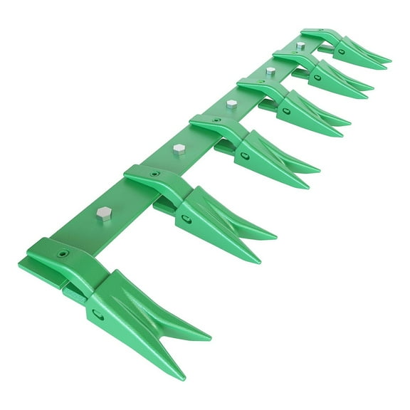Telyswee Bucket Tooth Bar for Sub-Compact Tractor, Heavy Duty Tractor Bucket Teeth Fits Bucket Cutting Edges Sized 1/2" or Less with No Drilling Required, Green