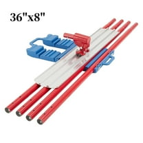 Telyswee Bull Float Magnesium Concrete Float 36 x 8" Round End Concrete Float Tool Cement Tool, Concrete Kit Bull Float with 4 Float Handle Bracket Concrete Tools Finishing, Red