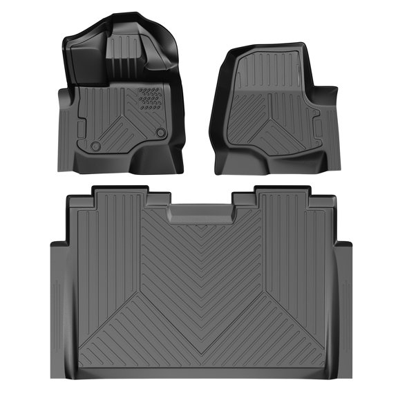 Telyswee Custom Fit Floor Mats for 2015-2024Ford F150/F150 Lighting Supercrew Cab/Crew Cab (First Row Bucket Seats Only), Not Fit Rear Seat with Under-Seat Fold Flat Storage