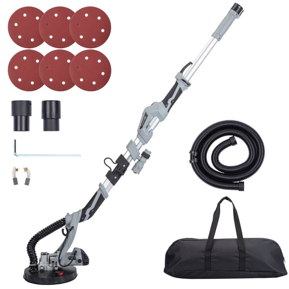 Telyswee Drywall Sander, Electric Drywall Sander with 6 Pcs Sanding Discs, 710W Variable Speed 800-1700RPM with LED Light, Extendable & Foldable Handle, Carrying Bag