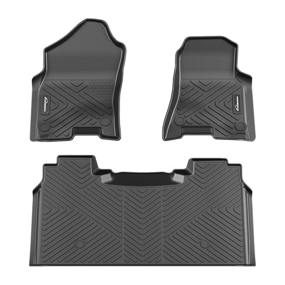 Telyswee Floor Mats for 2019-2024 Dodge Ram 1500 Crew Cab New Body (Not for Classic Models) with Rear Under Seat Storage Box, TPE All Weather Custom Fit