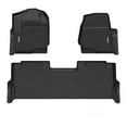 thumbnail image 1 of Telyswee Floor Mats for 2017-2024 Ford F-250 / F-350 Super Duty Crew Cab, Black TPE All-Weather F250/F350 Floor Liners, 1st & 2nd, 1 of 7