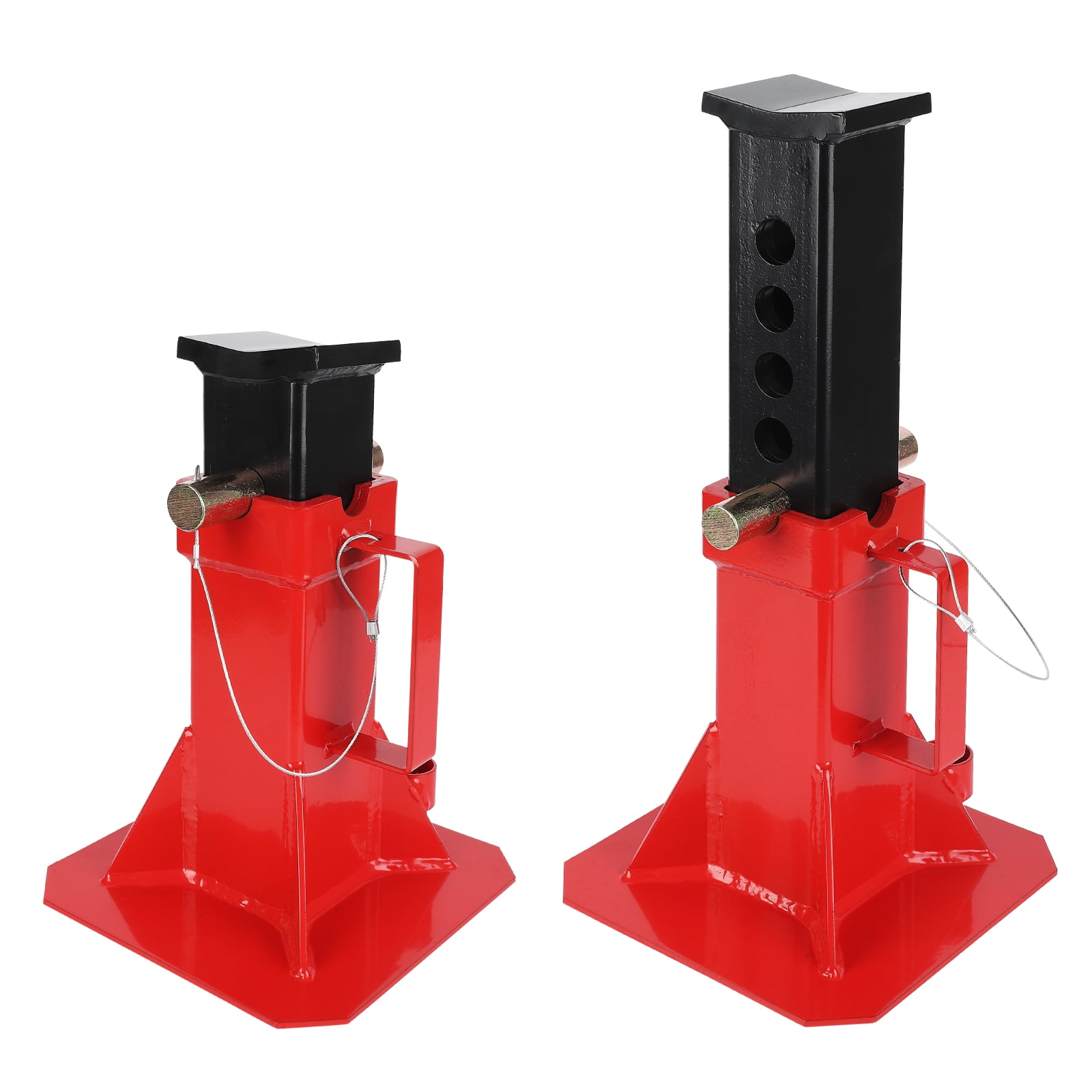 Telyswee Heavy Duty Pin Type Professional Car Jack Stand with Lock, Automotive Jack Stands for Supporting Trucks Trailers Car, Adjustable Height 11"-18", 12 Ton / 26400 Lb Capacity, Set of 2, Red