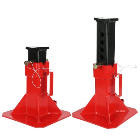 Telyswee Heavy Duty Pin Type Professional Car Jack Stand with Lock, Automotive Jack Stands for Supporting Trucks Trailers Car, Adjustable Height 13"-19", 22 Ton / 44000 Lb Capacity, Set of 2, Red