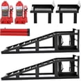 thumbnail image 1 of Telyswee Hydraulic Car Ramps Set of 2, 5T 11000lbs Capacity, Heavy Duty Steel Lift Ramps with Adjustable Height 11.61"-16.21", Low Profile Service Ramps for Trucks, Trailers, Garage Maintenance, 1 of 7