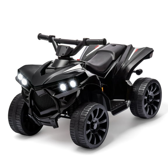 Telyswee Kids ATV 4 Wheeler 6V Ride on Toy with 1.8MPH Max Speed, Wear-Resistant Wheels, Music & Foot Pedal, Battery Powered Electric Quad Car for Kids Aged 3-8