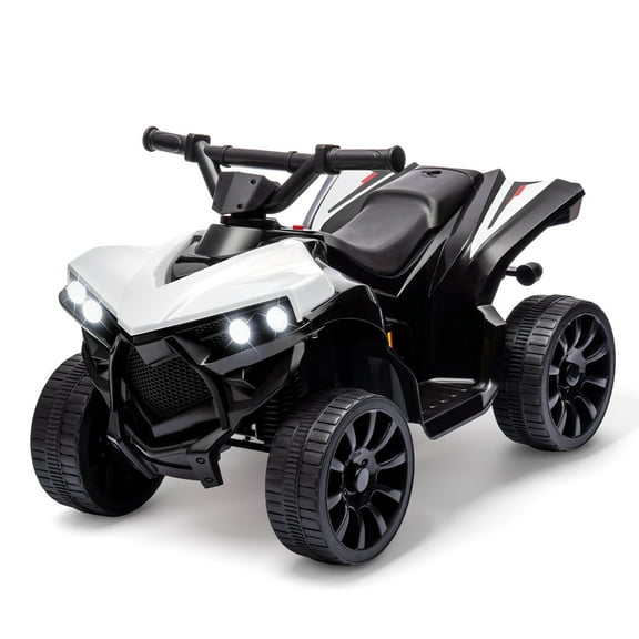 Telyswee Kids ATV 4 Wheeler 6V Ride on Toy with 1.8MPH Max Speed, Wear-Resistant Wheels, Music & Foot Pedal, Battery Powered Electric Quad Car for Kids Aged 3-8