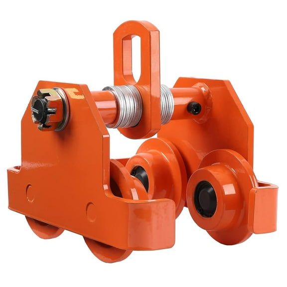 Telyswee Manual Trolley 4400lbs/2 Ton Load Capacity Beam Trolley with Dual Wheels Adjustable Width