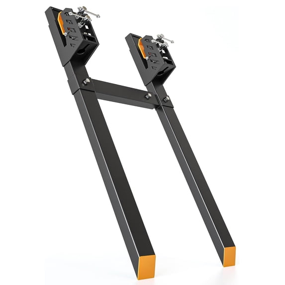 Telyswee Pallet Forks 4000 LBS Clamp on Pallet Forks, 60" Length Heavy Duty Pallet Forks with Adjustable Stabilizer Bar, Tractor Bucket Forks for Tractor Attachments, Skid Steer, Loader Bucket