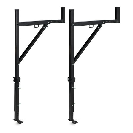 Telyswee Pickup Truck Ladder Rack, Adjustable 19"-34" Width 38.6"-44" Height 250LBS Load Capacity, Drilling Mounting Steel Truck Bed Rack for Kayak, Surfboard, Lumber