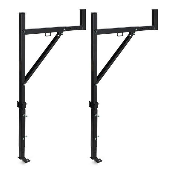 Telyswee Pickup Truck Ladder Rack, Adjustable 19"-34" Width 38.6"-44" Height 250LBS Load Capacity, Drilling Mounting Steel Truck Bed Rack for Kayak, Surfboard, Lumber