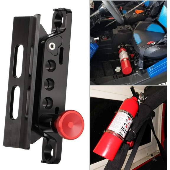 Telyswee Roll Bar Fire Extinguisher Mount Holder Adjustable Quick Release Bracket Compatible For Atv / Utv / Jk / Jl Vehicle