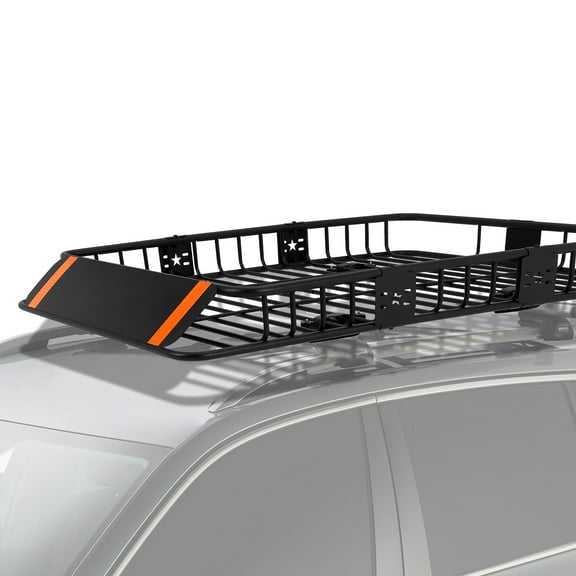 Telyswee Roof Rack Basket Cargo Carrier, 200LBS Heavy Duty, Versatile Design, Easy Installation, Black Car Top Luggage Holder for SUV, Truck, RV Camping Storage