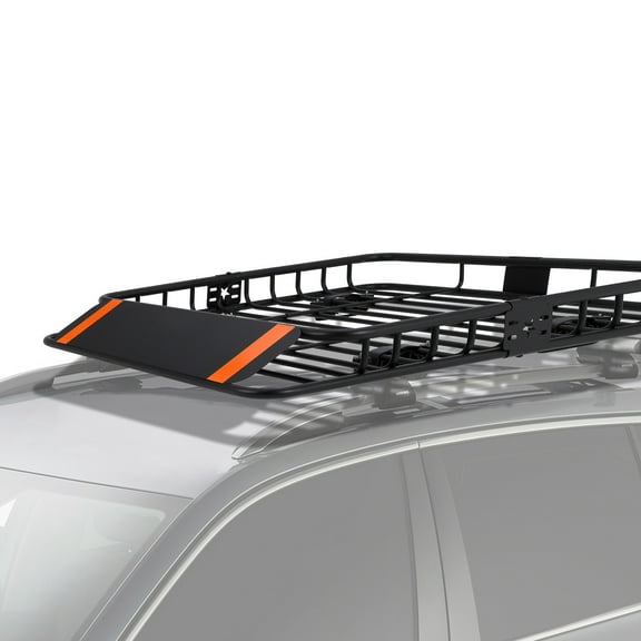Telyswee Roof Rack Basket Cargo Carrier, 200LBS Heavy Duty, Versatile Design, Easy Installation, Black Car Top Luggage Holder for SUV, Truck, RV Camping Storage