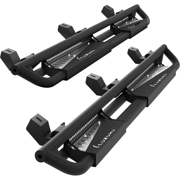 Telyswee Running Boards 6 inch, Triple Tube Drop Side Steps for 2007-2018 Jeep Wrangler JK 2 Doors 4 Doors, Side Steps with Silver Paintable Step Plates