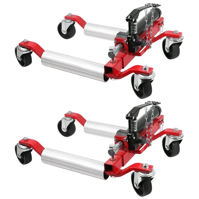 Telyswee Set of 2 Car Wheel Dolly Jack 3000Lbs Capacity Trailer Dolly w/ Hydraulic Tire Jack for Vehicle Positioning for Truck RV Trailer