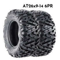 Telyswee Set of 2 QD518 26x9-14 26x9x14 6 Ply M/T ATV UTV Mud Tire Off-Road Tires All-Terrain, Tubeless Black