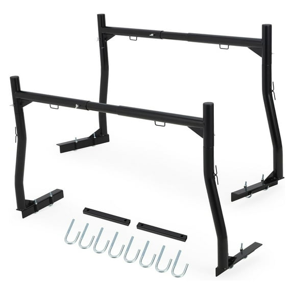 Telyswee Truck Rack 800lbs Capacity Adjustable Width 51"-71" Truck Bed Rack Steel Pick up Truck Ladder for Kayak Surfboards Ladders