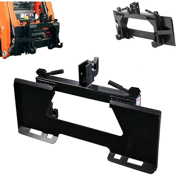Telyswee Universal Skid Steer Attachment Plate Conversion to 3-Point Quick Hitch Compatible Category 1, Modified 3-Point Attachment for Front Loader Tractor Quick Hitch Adapter
