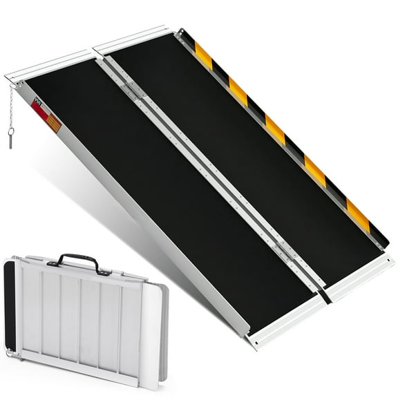 Telyswee Wheelchair Ramp, Aluminum Folding Wheelchair Ramp, Door Threshold Portable Wheelchair Ramps for Home, Wheel Chair Ramp for Steps, Scooter Ramp for Car, Doorways, Curbs, Stairs