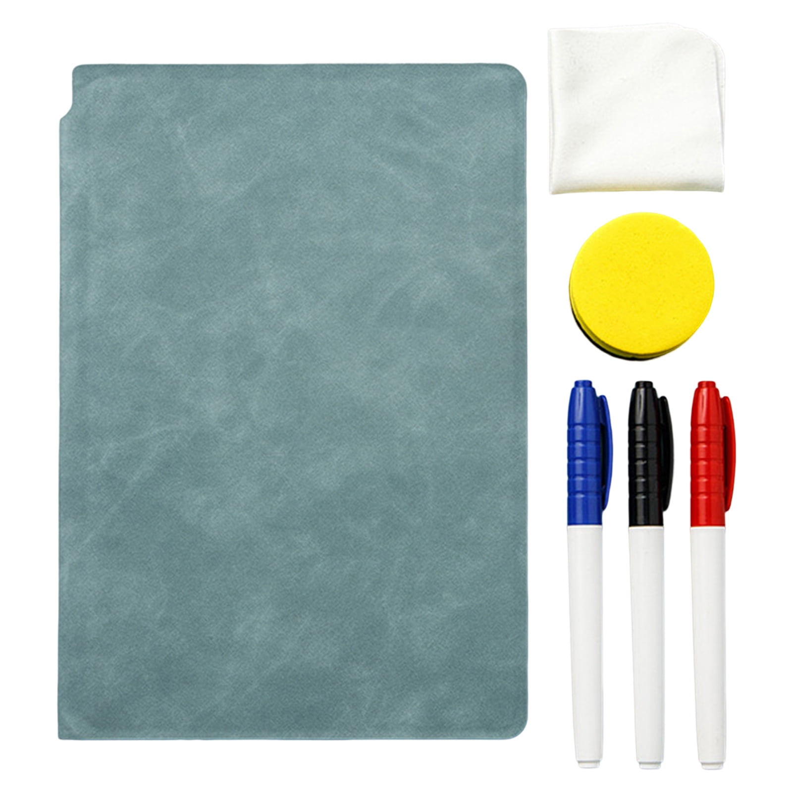 Temacd 1 Set Whiteboard Notebook Double Side Reusable Faux Leather