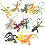 Temacd 12Pcs Mini Simulation Lizard Gecko Animal Model Magic Trick Kids Education Toy,12pcs