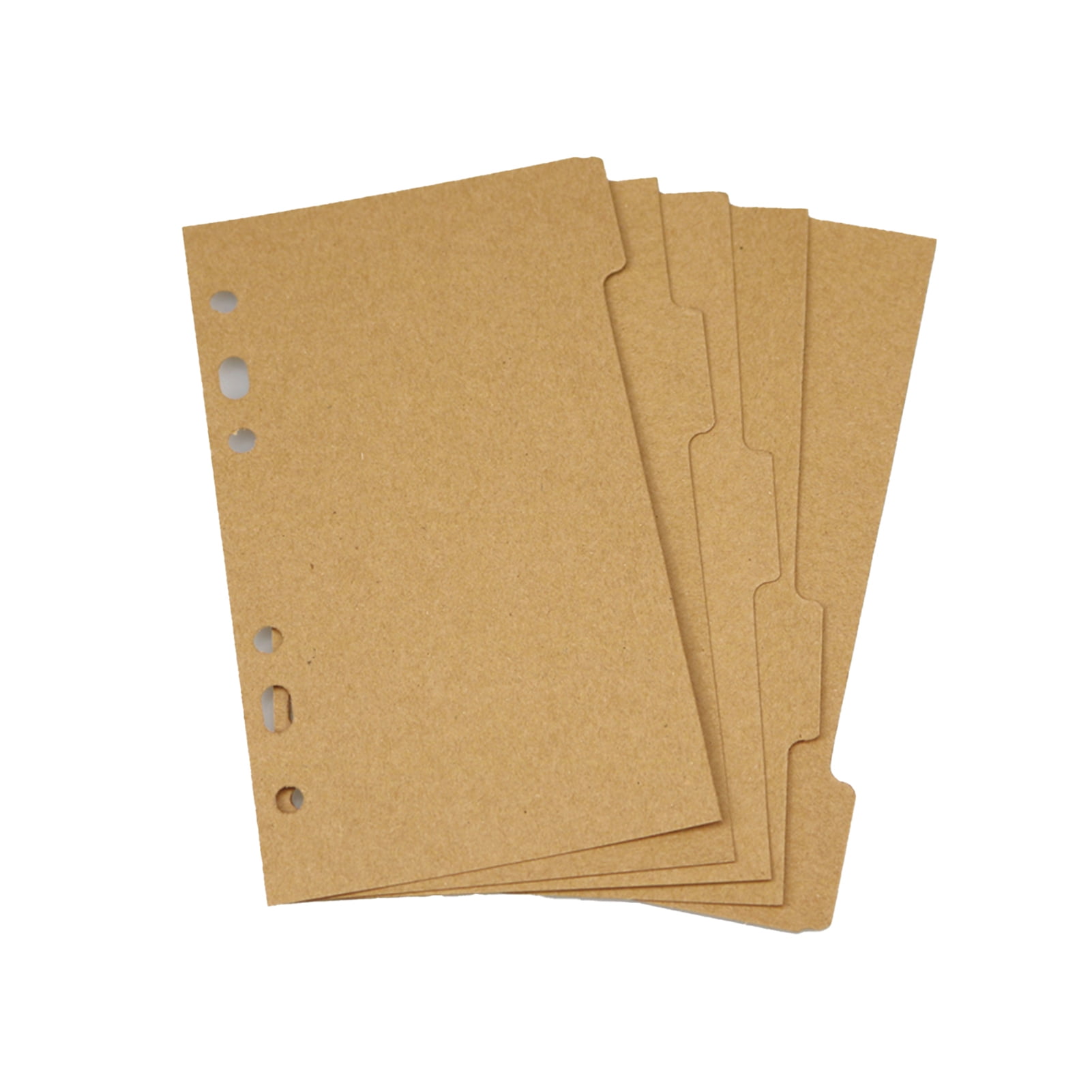 Temacd 5Pcs Index Dividers Antifade Compatible Paper 6ring Folder