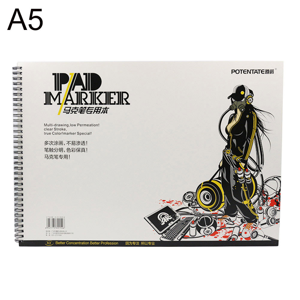 32 Sheets A4 Notebook Paper Marker Pad Marker Book Student Coloring Design  for Sketch Cute Draw book School Art Supplies