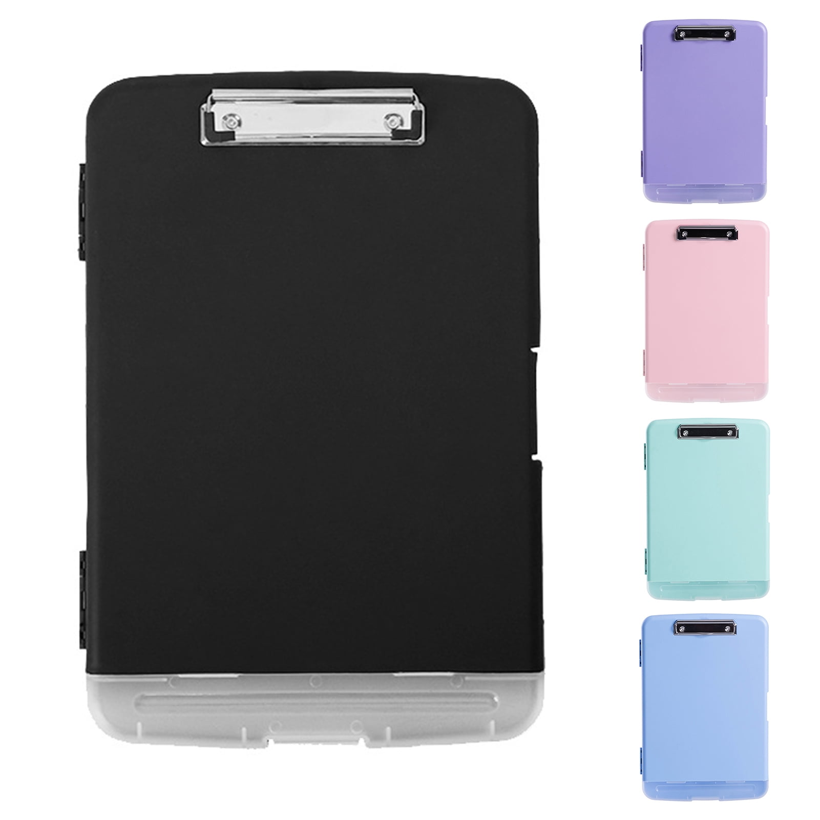 Temacd Heavy Duty Clipboard with Storage And Pen Holder Black Enclosed