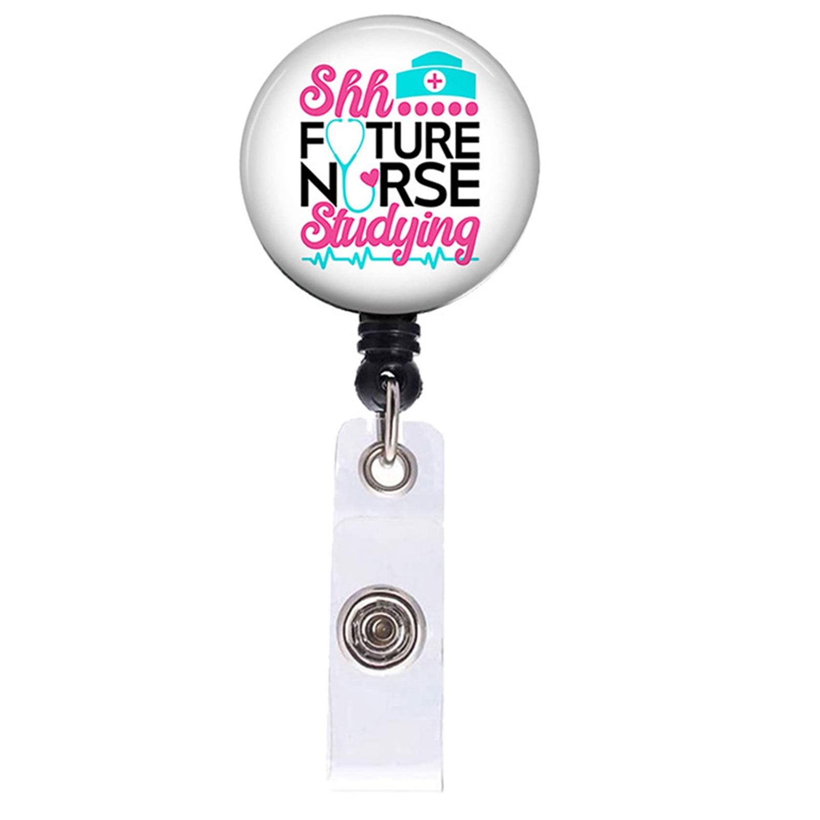 8pc Funny [Badge] [Reel] Retractable for [Nurse]s, Medical & Nursing, Cute  Cool ID Tag Card Holder Clips for Office Work Doctor Student for Men 