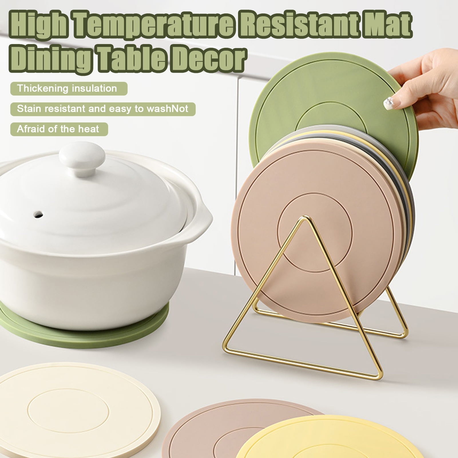 Temacd Silicone Coaster Heatresistant Nonslip Kitchen Countertop