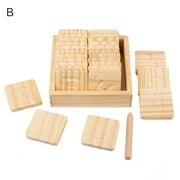 Temacd Wooden Grooved Double-sided Alphabet Studying Children Early Educational Toys,B
