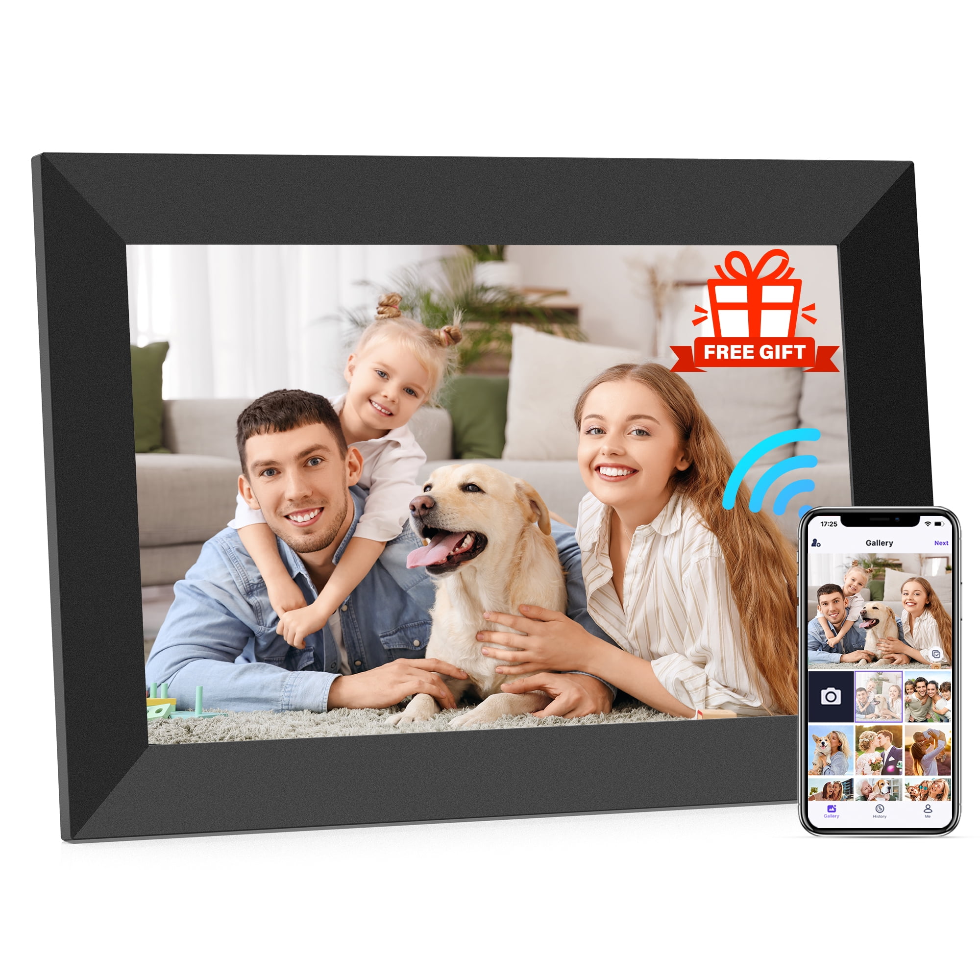 Temash 10.1 inch 32GB WiFi Digital Photo Frame, IPS Touch Screen, Auto Rotate, Free App Sharing, Best Gift Option