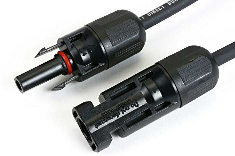 TEMCo 25ft Solar Panel Extension Cable - 10 AWG PV Wire With Male/Female Connectors (1 Pair)