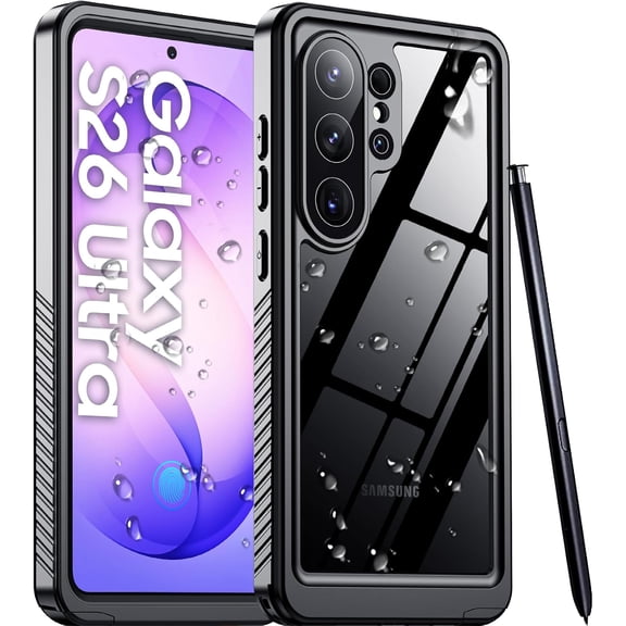 Designed for Samsung Galaxy S26 Ultra Case Waterproof, Built-in Lens & Screen Protector Military Grade Shockproof Dropproof IP68 Underwater Full Body Phone Case for Galaxy S26 Ultra 6.9"-Black