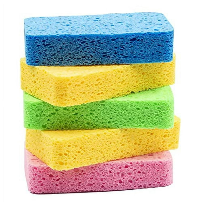 5Pcs Cleaning Scrub Sponges for Kitchen, Dishes, Bathroom, Car