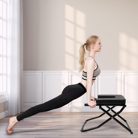 TemoGoda Headstand Bench Foldable Yoga Inversion Chair Shoulderstand Body Trainer Home Exercise Strength Training Tool for Gym Alleviates Fatigue, Practicing Head Inverted, Upend- Load 330lbs