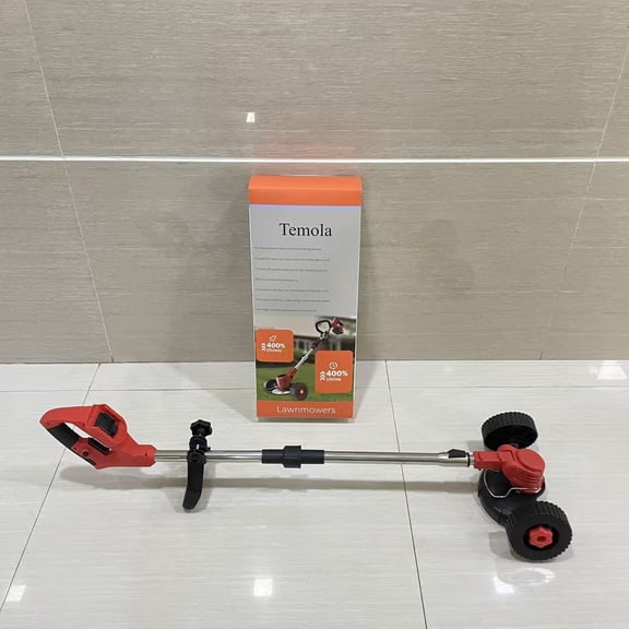 Temola Lawnmowers,14-Inch Cordless String Trimmer & Edger, (2 x 21V 4.0Ah Electric Brush Cutter Battery Powered), with Auxiliary Bracket, Side Ball, 90 Rotary Head, 3 Cutting Methods
