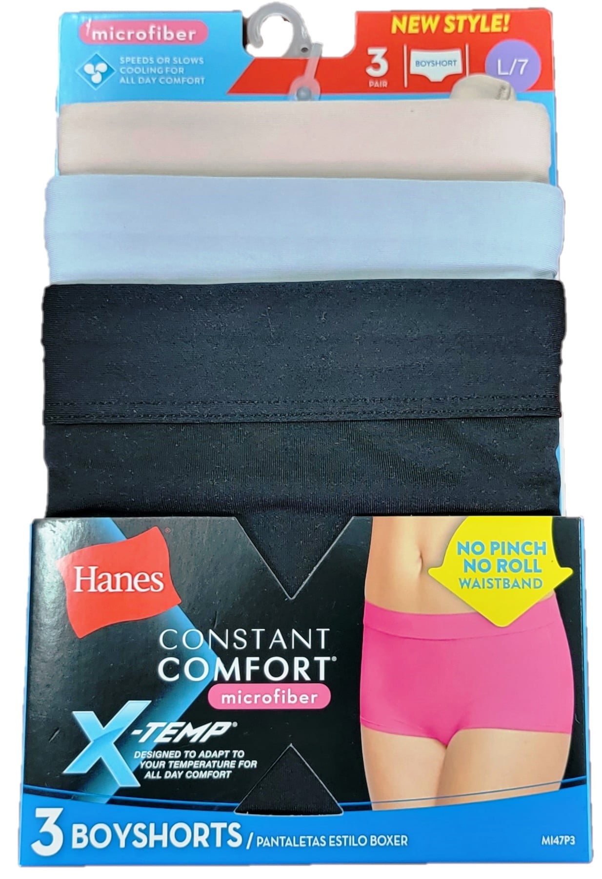 Hanes Women's 3 Pack Constant Comfort Microfiber Boyshort