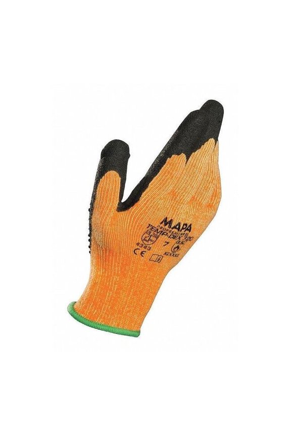 Heat Resistant Gloves, Nitrile, 250 Degrees F Max Temp., Orange, 11, 1 PR