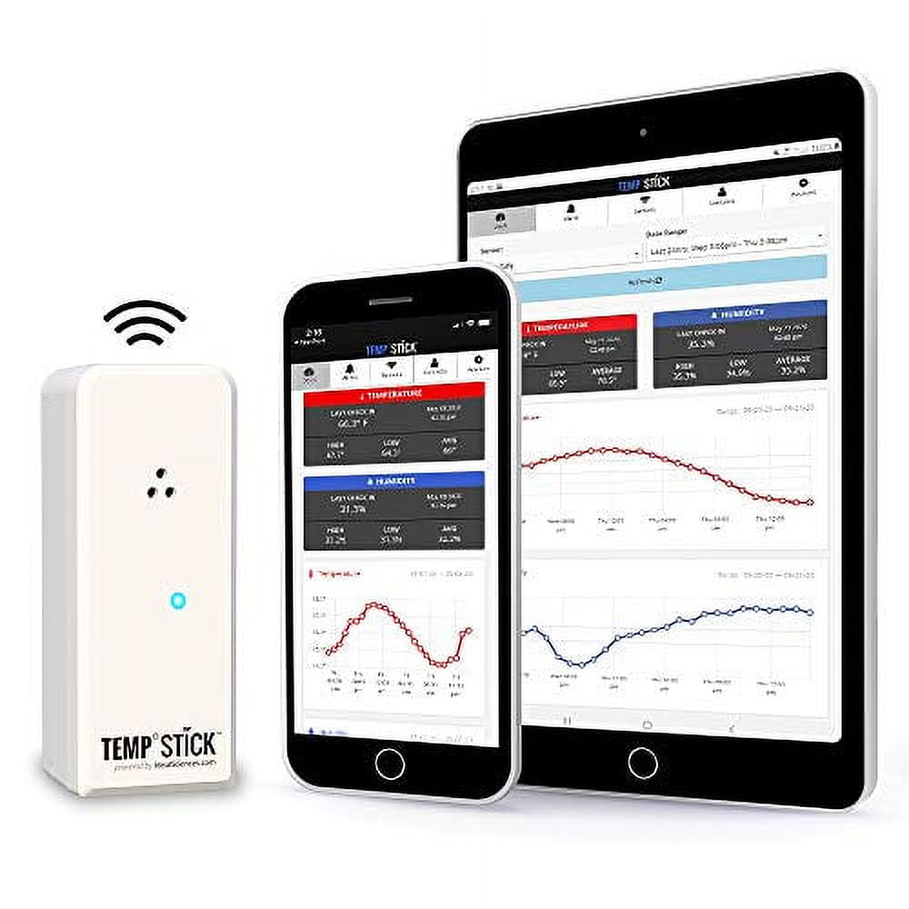 Temp Stick Wireless Remote WiFi Temperature & Humidity Sensor. No Monthly  Fees. 24/7 Monitoring, Alerts & History. Free iPhone/Android Apps, Made in