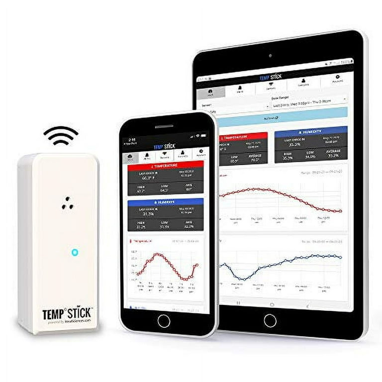 Temp Stick Wireless Remote WiFi Temperature & Humidity Sensor. No Monthly  Fees. 24/7 Monitoring, Alerts & History. Free iPhone/Android Apps, Made in  America. Monitor Anywhere, Anytime! 