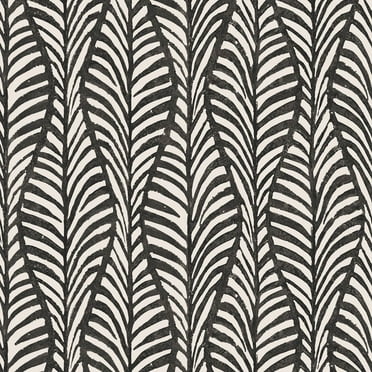 Tempaper Block Print Leaves Black Peel and Stick Wallpaper, 20.5" x 16.5'