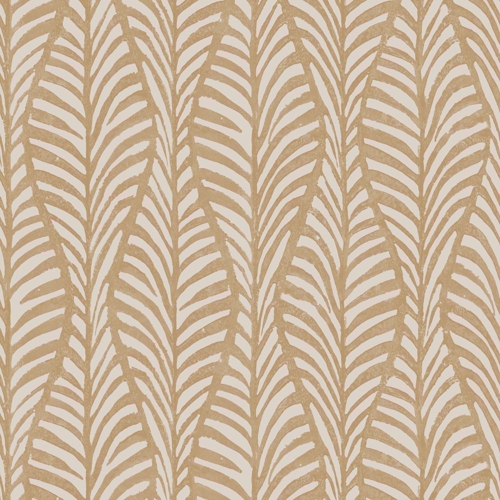 Tempaper Block Print Leaves Sand Peel and Stick Wallpaper, 20.5" x 16.5'